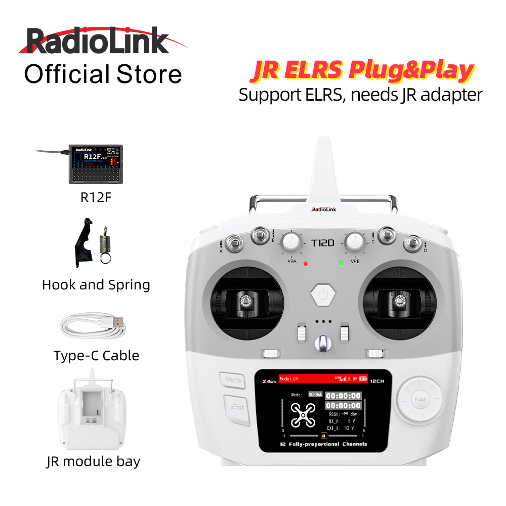 Drone Gimbal Controller - โมดูล RadioLink T12D JR 12CH 2.4GHz